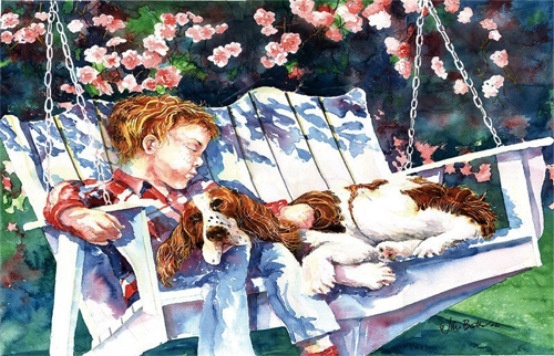 Dog on a Swing 20 x 28” - $600
Matted, black frame
12 x 18” Giclée Print - $45